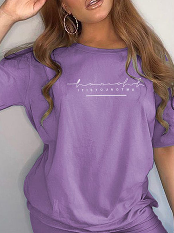 Trendy Letter Print Two-Piece Set – Casual, Chic & Comfy Outfit