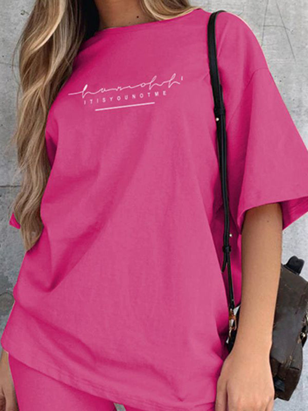 Trendy Letter Print Two-Piece Set – Casual, Chic & Comfy Outfit