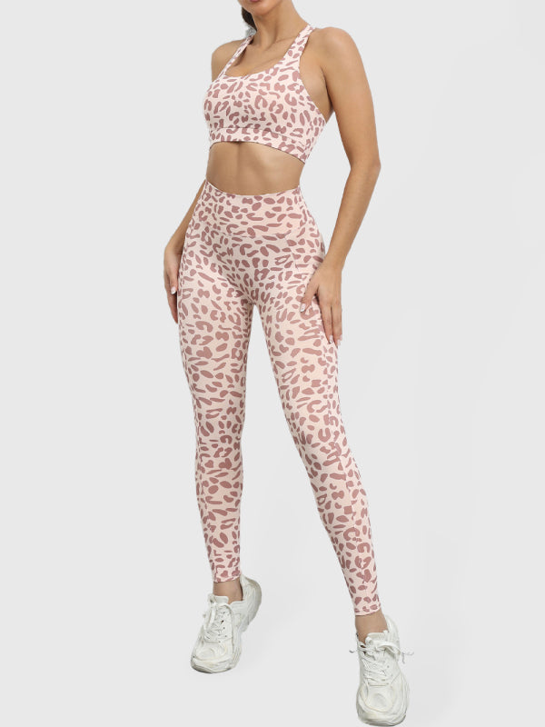 Leopard Print High-Waist Sports Set – Peach Lift & Snatched Fit