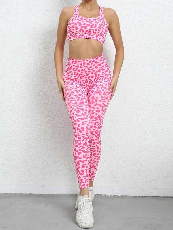 Leopard Print High-Waist Sports Set – Peach Lift & Snatched Fit