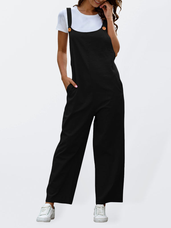 Retro Chic Women's Woven Overalls – Casual, Comfy & Stylish Must-Have