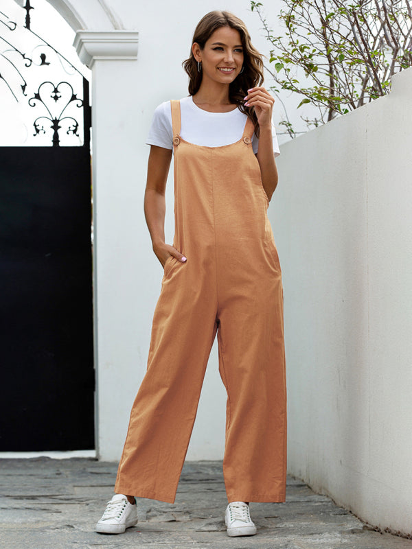 Retro Chic Women's Woven Overalls – Casual, Comfy & Stylish Must-Have