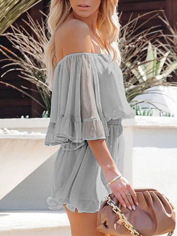 Chic One-Shoulder Chiffon Jumpsuit – Flowy, Stylish & Perfect for Summer
