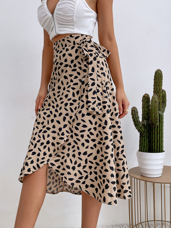 Chic Polka Dot Slit Skirt – High Waist, Trendy & Flattering for Any Occasion