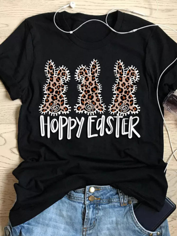 🐰 New Ladies’ Leopard Bunny Easter T-Shirt – Trendy & Fun! 🐆