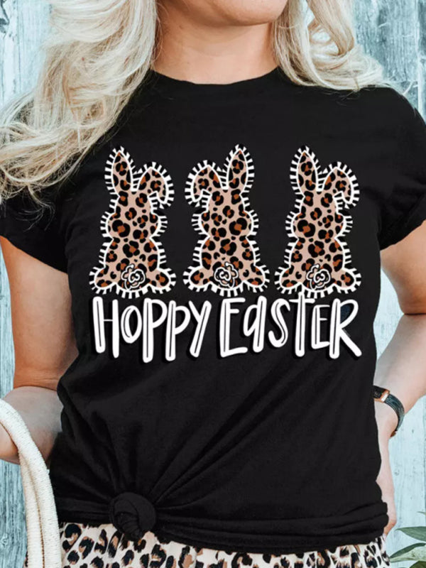 🐰 New Ladies’ Leopard Bunny Easter T-Shirt – Trendy & Fun! 🐆