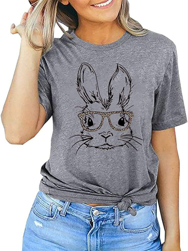 🐰 New Ladies’ Leopard Bunny Easter T-Shirt – Trendy & Fun! 🐆