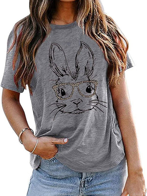 🐰 New Ladies’ Leopard Bunny Easter T-Shirt – Trendy & Fun! 🐆