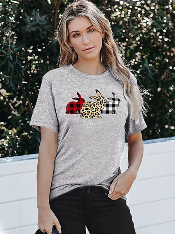 🐰 New Ladies’ Leopard Bunny Easter T-Shirt – Trendy & Fun! 🐆