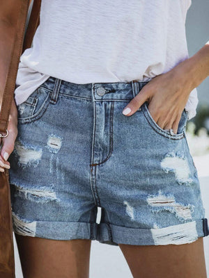 🔥 DESTROYED HIGH STRETCH DENIM SHORTS – Trendy, Comfy & Perfect for Summer Vibes 😍