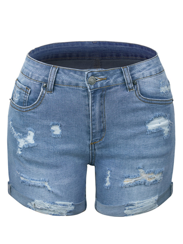 🔥 DESTROYED HIGH STRETCH DENIM SHORTS – Trendy, Comfy & Perfect for Summer Vibes 😍