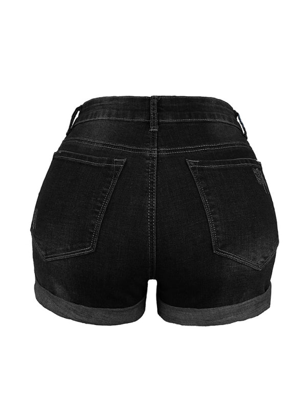 🩵 Trendy Mid Rise Distressed Denim Shorts – Stretchy, Comfy & Chic 🩵