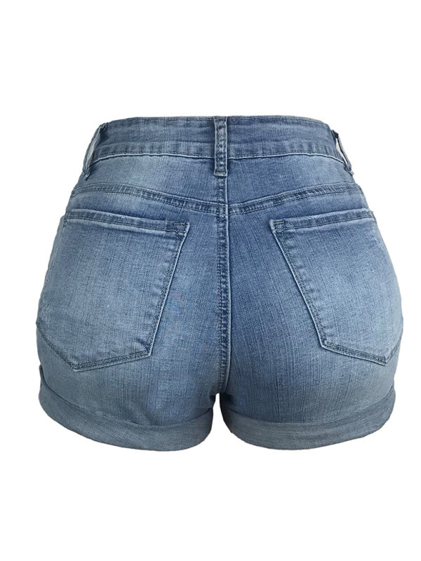 🩵 Trendy Mid Rise Distressed Denim Shorts – Stretchy, Comfy & Chic 🩵