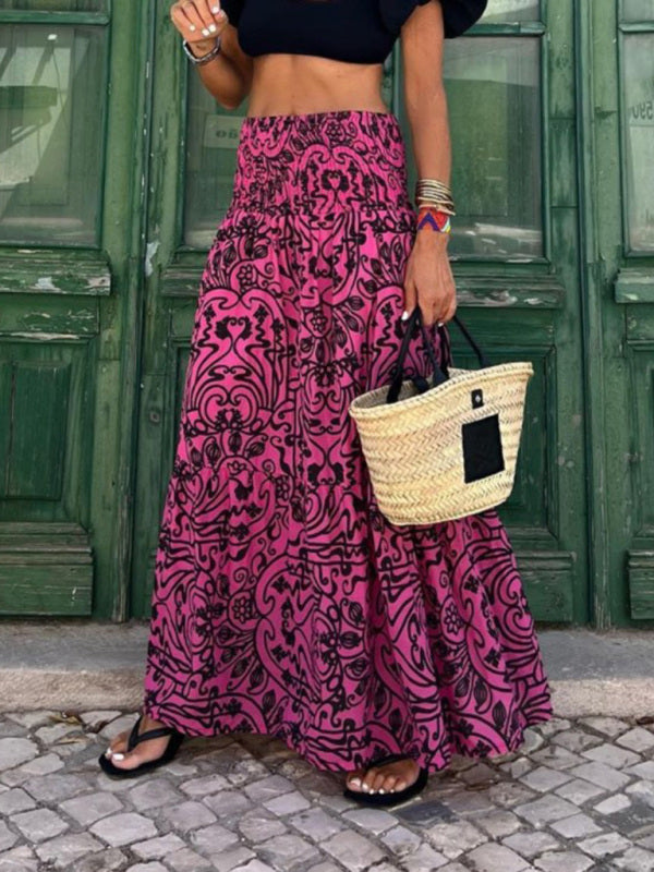Flowy Boho Resort Skirt Womens Casual Summer Beachwear