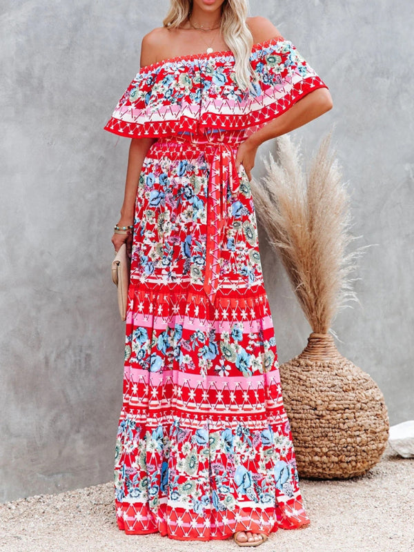 One-Shoulder Printed Maxi Dress – Flowy, Chic, and Perfect for Summer