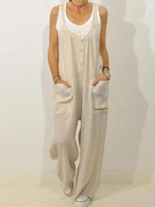 Chic & Comfy Cotton Linen Jumpsuit – Perfect for Everyday Style