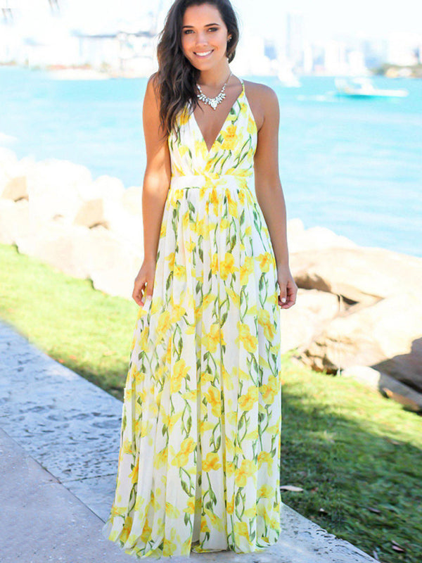 Flowy Boho Beach Dress – Sleeveless, Floral & Perfect for Summer
