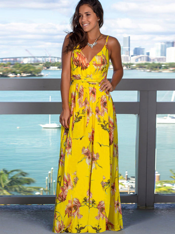 Flowy Boho Beach Dress – Sleeveless, Floral & Perfect for Vacation