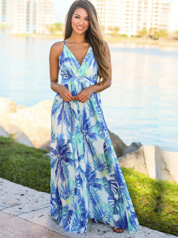 Flowy Boho Beach Dress – Sleeveless, Floral & Perfect for Vacation