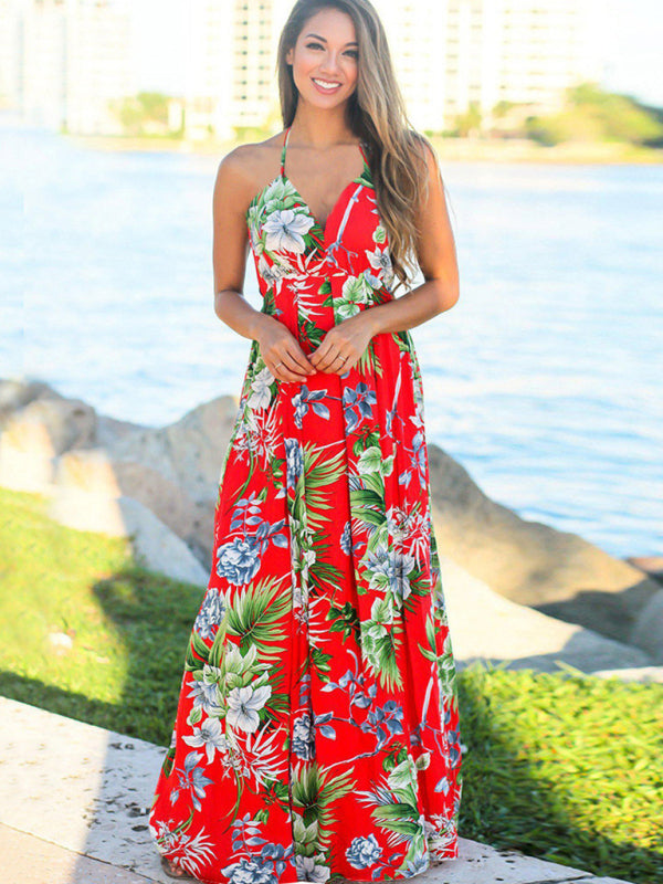 Flowy Boho Beach Dress – Sleeveless, Floral & Perfect for Summer