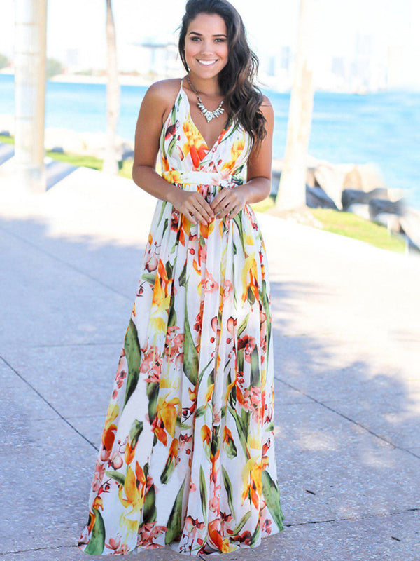 Flowy Boho Beach Dress – Sleeveless, Floral & Perfect for Summer