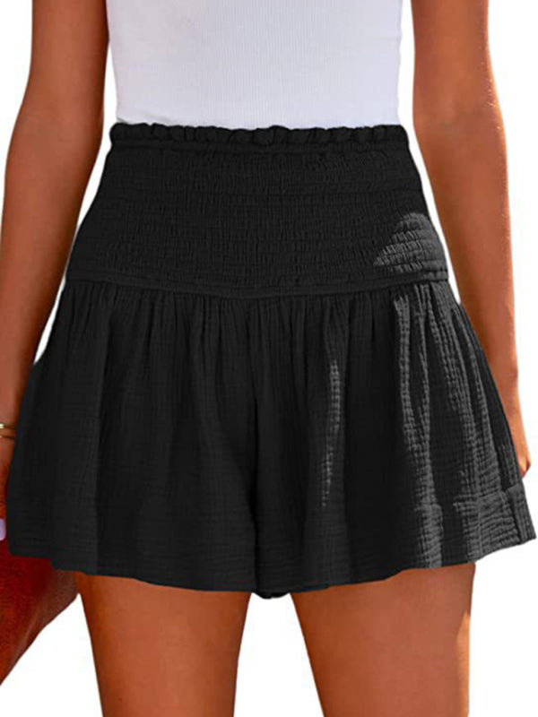 Chic High-Waist Pleated Wide-Leg Shorts Comfy Stylish Summer Essential