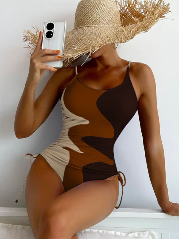 Chic Multicolor One-Piece Swimsuit – stylish, Stylish & Flattering Beachwear