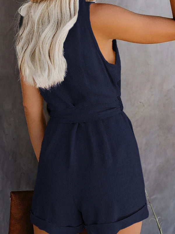 ✨ Chic & Stylish V-Neck Sleeveless Jumpsuit – Trendy, Comfy & Perfect for Spring/Summer ☀️💃