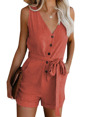 ✨ Chic & Stylish V-Neck Sleeveless Jumpsuit – Trendy, Comfy & Perfect for Spring/Summer ☀️💃