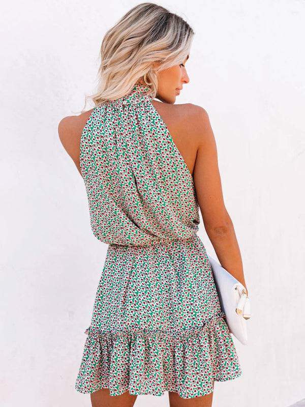 🌸 Flirty Floral Halter Dress – Boho Chic Summer Must-Have 🌸