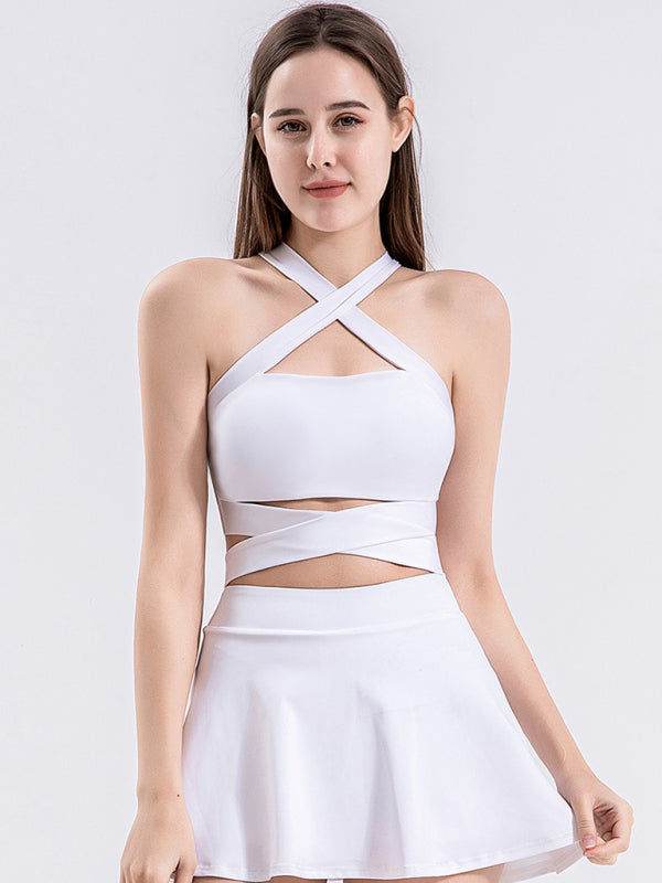 Strappy Back Sports Bra – Comfy, Supportive, and Stylish