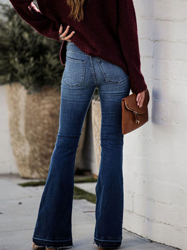 ✨ Trendy High-Waist Flared Jeans – Stretchy, Chic & Comfy for Every Occasion ✨