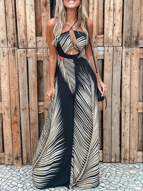 Chic Printed Sling Jumpsuit for Women – Stylish & Flattering Spring Outfit