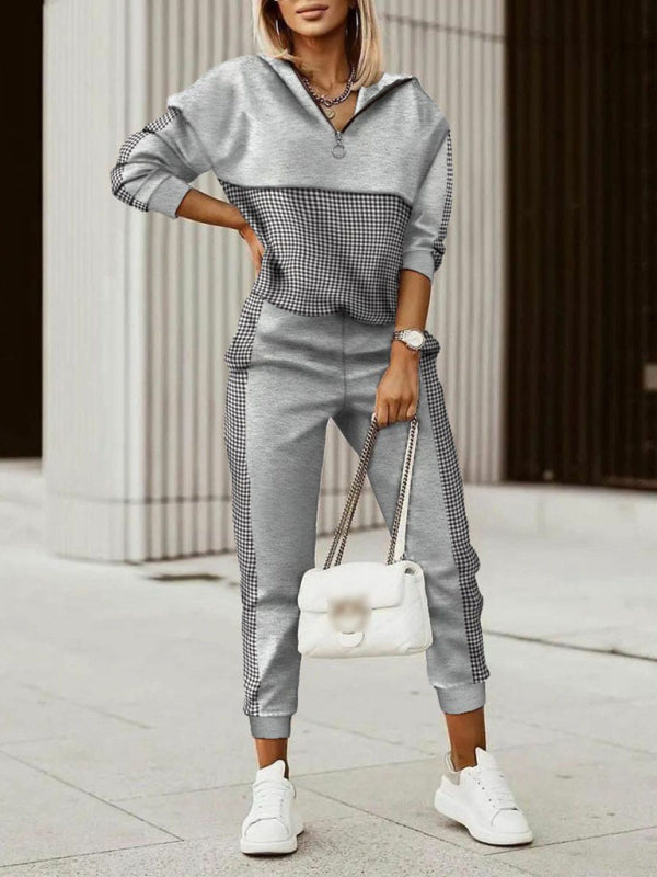 Chic Printed Sweater & Trousers Set Cozy 2-Piece Lounge Outfit Trendy & Comfy