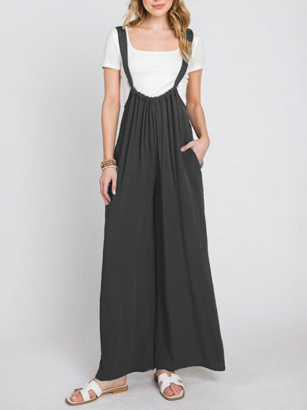 Chic Wide-Leg Jumpsuit Loose Fit with Pockets – Effortless Style for Any Occasion
