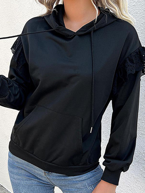Cozy Chic Lace Hoodie – Trendy Casual Pullover for Every Season