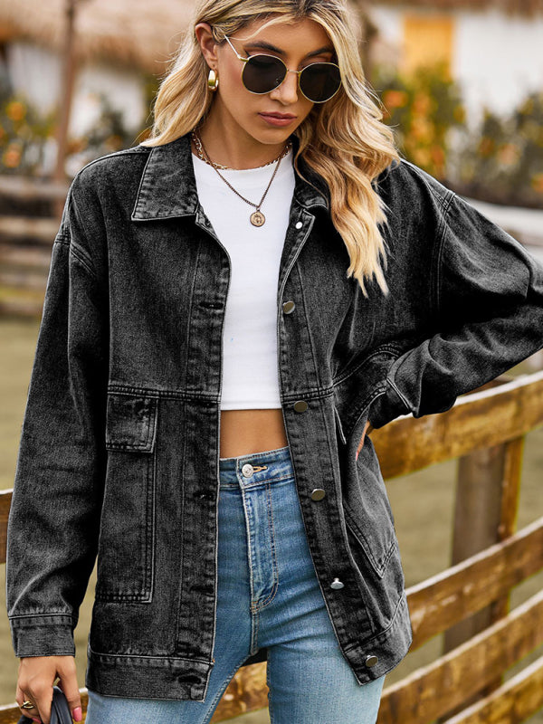 🔥 Retro Chic Denim Jacket – Classic Loose Fit, All-Season Casual Vibes 🔥