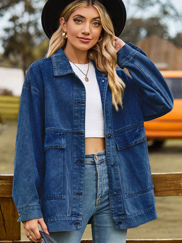 🔥 Retro Chic Denim Jacket – Classic Loose Fit, All-Season Casual Vibes 🔥