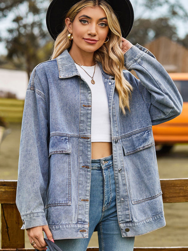 🔥 Retro Chic Denim Jacket – Classic Loose Fit, All-Season Casual Vibes 🔥