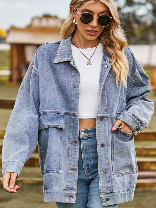 🔥 Retro Chic Denim Jacket – Classic Loose Fit, All-Season Casual Vibes 🔥