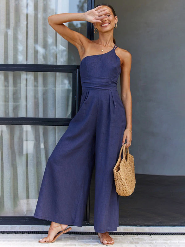 Effortless Chic Wide-Leg Jumpsuit – Sleeveless, Backless & Breezy Vibes