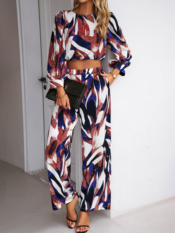 Chic Boho Print Two-Piece Set – Stylish Vacation Outfit for Summer