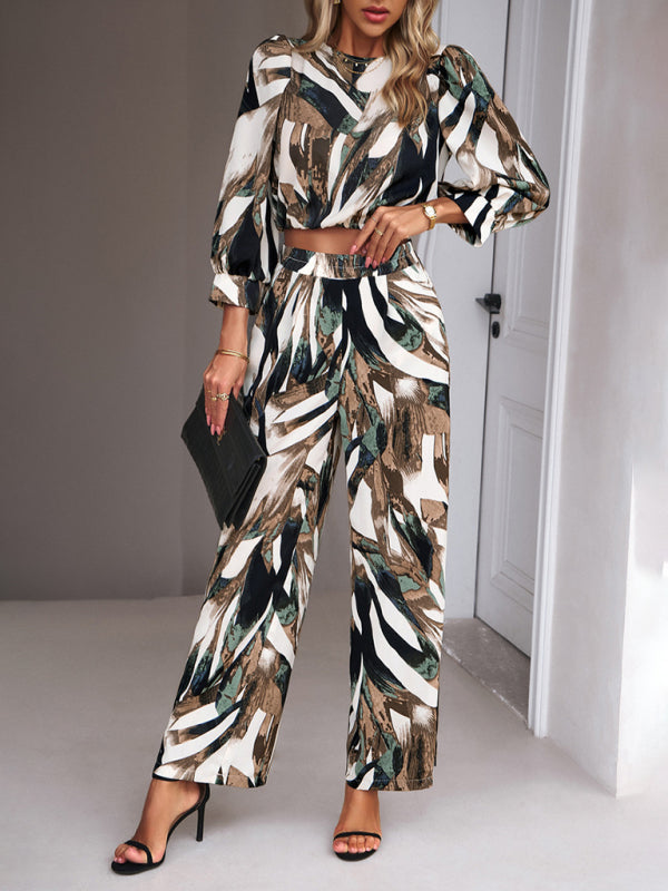 Chic Boho Print Two-Piece Set – Stylish Vacation Outfit for Summer