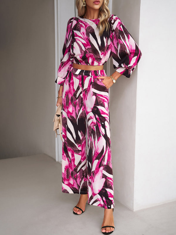 Chic Boho Print Two-Piece Set – Stylish Vacation Outfit for Summer