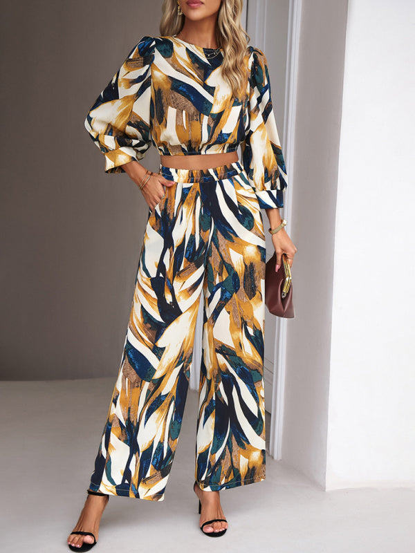 Chic Boho Print Two-Piece Set – Stylish Vacation Outfit for Summer