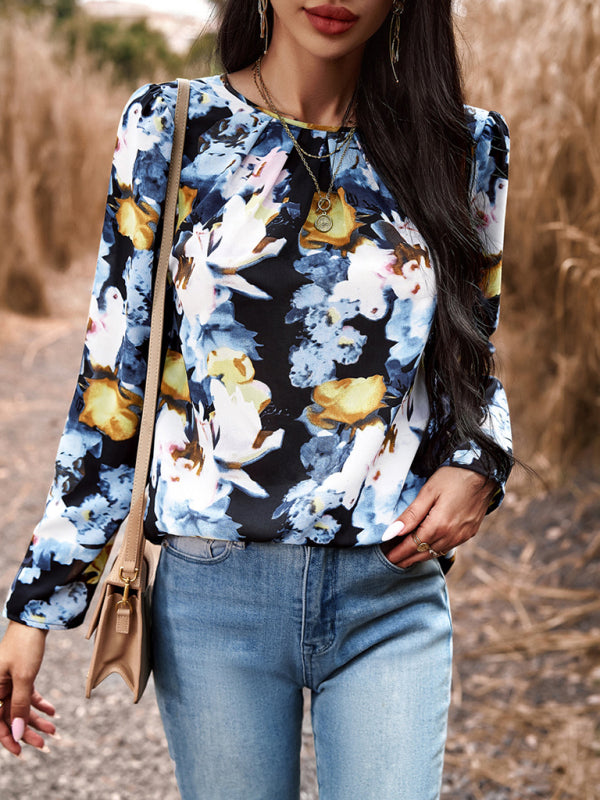 Floral Print Blouse Top for Women – Cute & Casual Long Sleeve Style