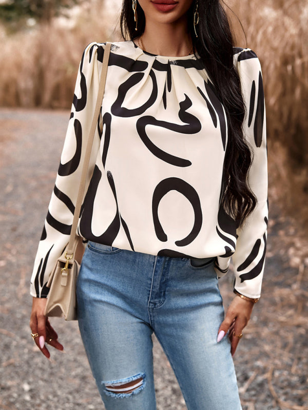 Floral Print Blouse Top for Women – Cute & Casual Long Sleeve Style