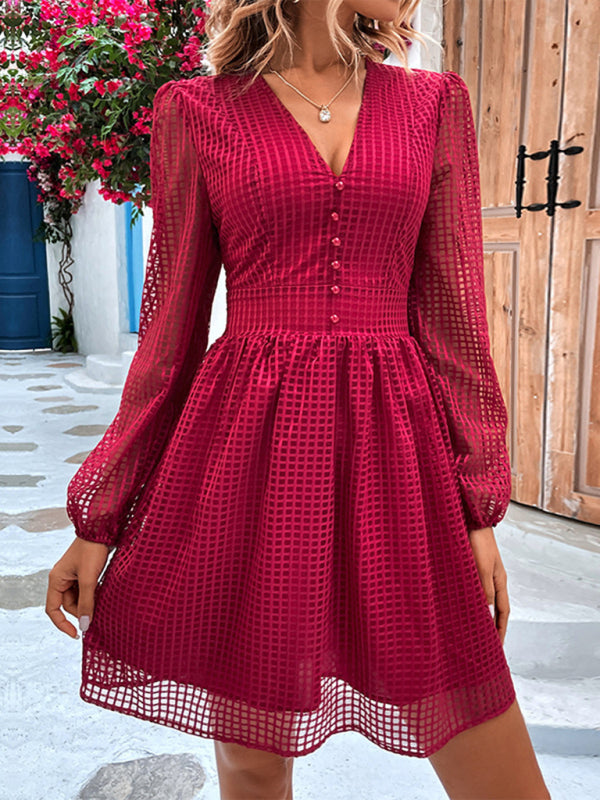 Flirty & Chic A-Line V-Neck Mini Dress – Perfect Hot Girl Look