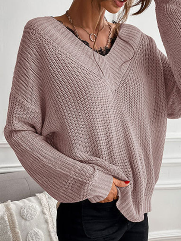 Cozy Chic Lace Knit Sweater – Stylish Patchwork Pullover for Fall & Winter