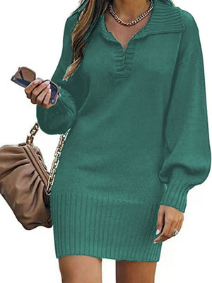 🧡 Cozy Chic Knit Sweater Dress – Trendy Long Sleeve Pullover for Any Season 💫